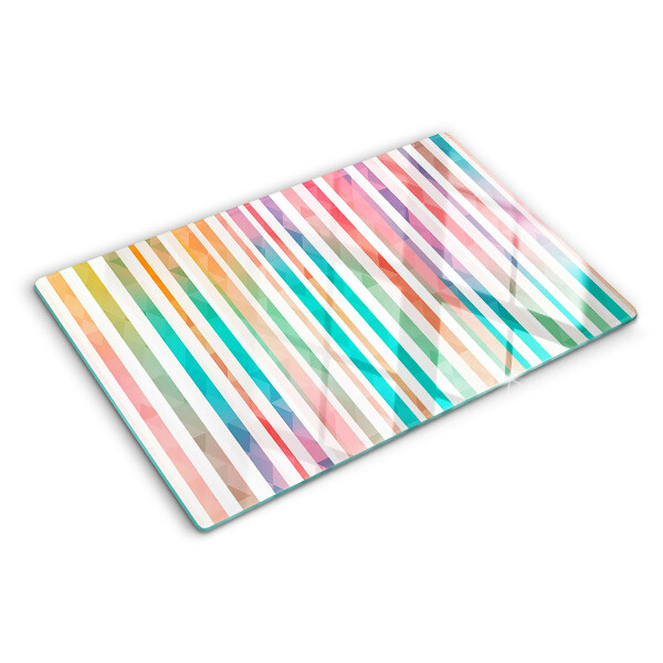 Tabla para cortar Rayas de colores en tonos del arcoíris.