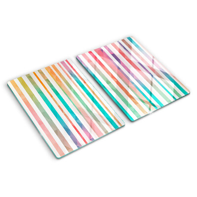 Tabla para cortar Rayas de colores en tonos del arcoíris.