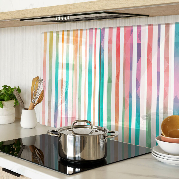 Tabla para cortar Rayas de colores en tonos del arcoíris.