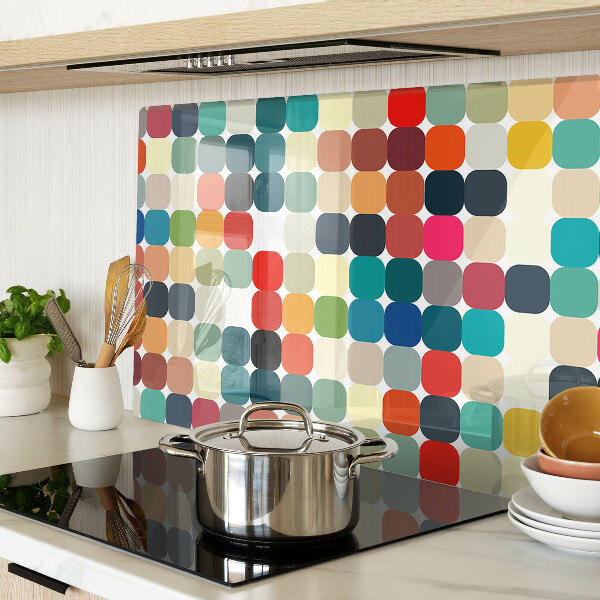 Szklana deska do krojenia Kolorowe kółka w siatce