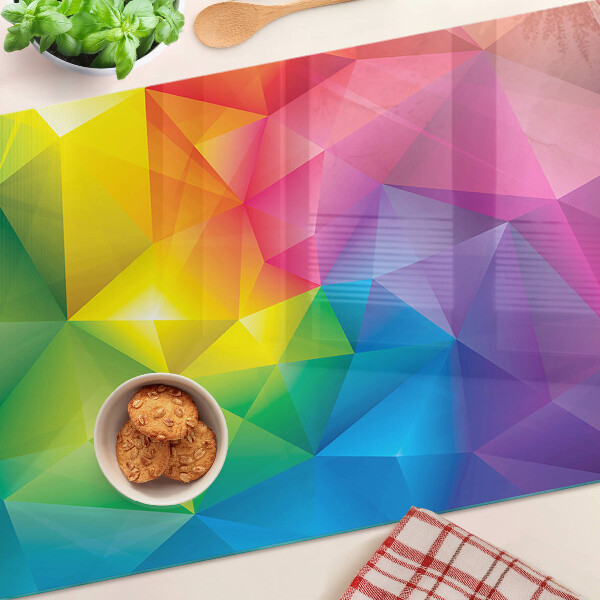 Tabla para cortar Geometría colorida en tonos del arcoíris.