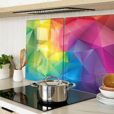 Tabla para cortar Geometría colorida en tonos del arcoíris.