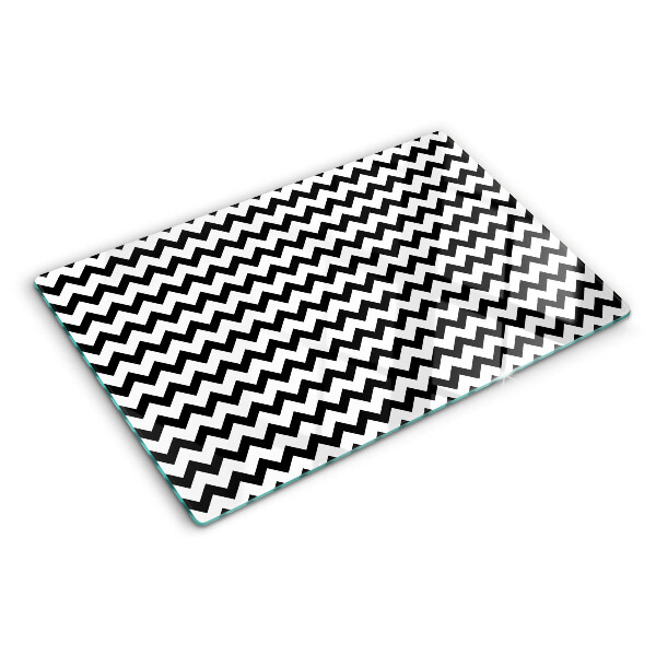 Tabla para cortar Zigzags en blanco y negro