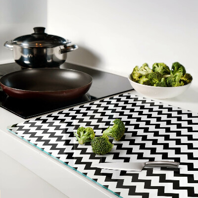 Tabla para cortar Zigzags en blanco y negro