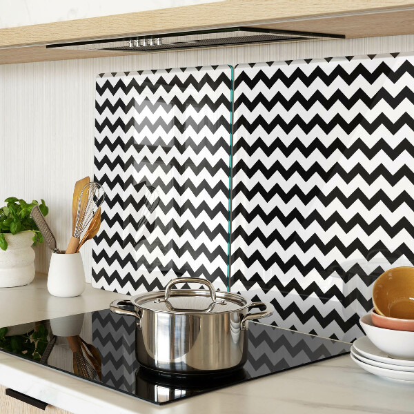 Tabla para cortar Zigzags en blanco y negro