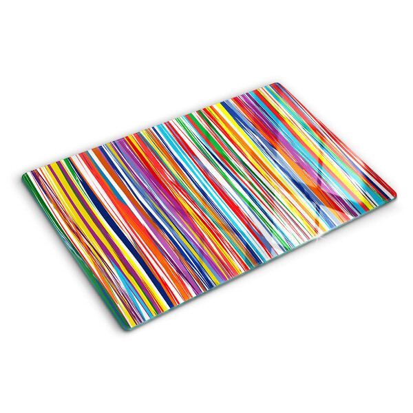 Tabla de cortar de cristal Rayas de colores en diferentes tonos.
