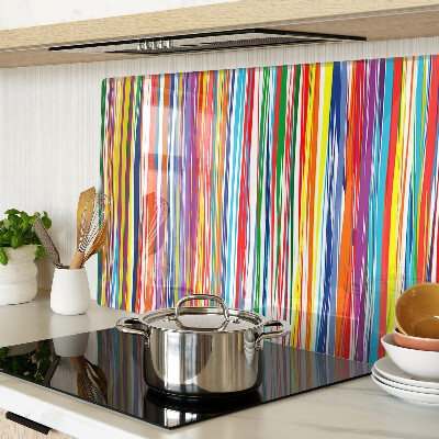 Tabla de cortar de cristal Rayas de colores en diferentes tonos.