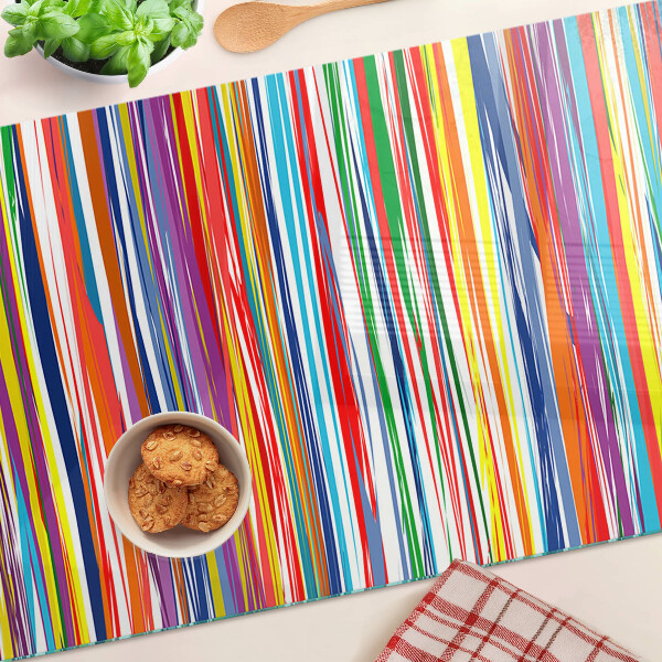 Tabla de cortar de cristal Rayas de colores en diferentes tonos.