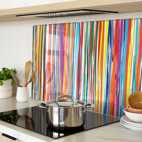 Tabla de cortar de cristal Rayas de colores en diferentes tonos.