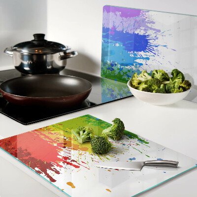Tabla de cocina Manchas de pintura de colores