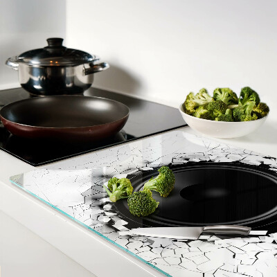 Tabla de cortar de cristal Orador en una pared rota