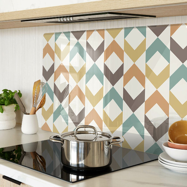 Szklana deska kuchenna Geometria w pastelowych kolorach