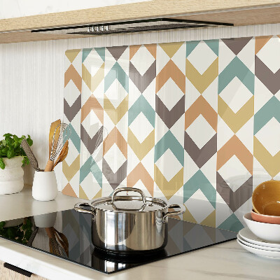 Szklana deska kuchenna Geometria w pastelowych kolorach