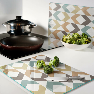 Szklana deska kuchenna Geometria w pastelowych kolorach