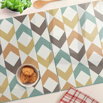 Szklana deska kuchenna Geometria w pastelowych kolorach