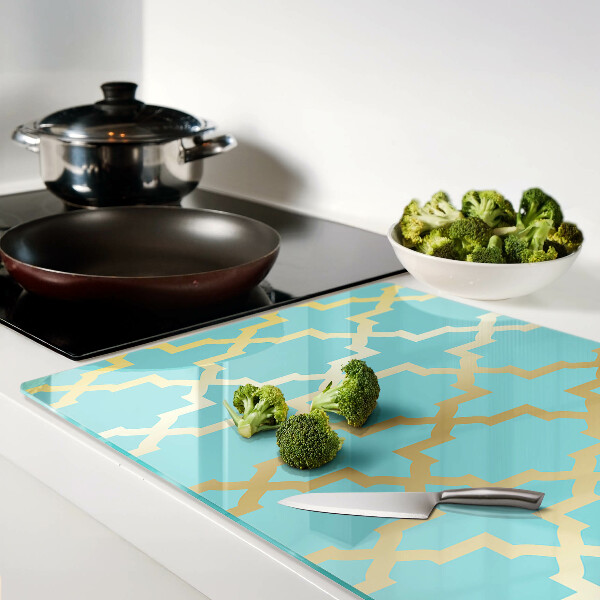 Szklana deska kuchenna Motyw arabeski w odcieniach błękitu