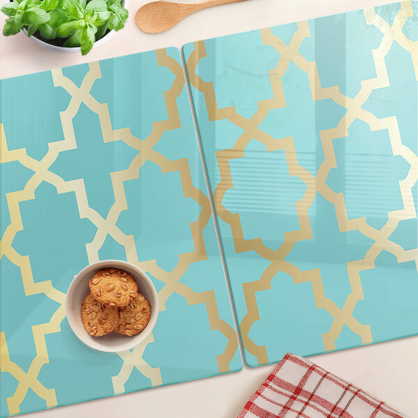 Tabla de cocina Motivo arabesco en tonos azules