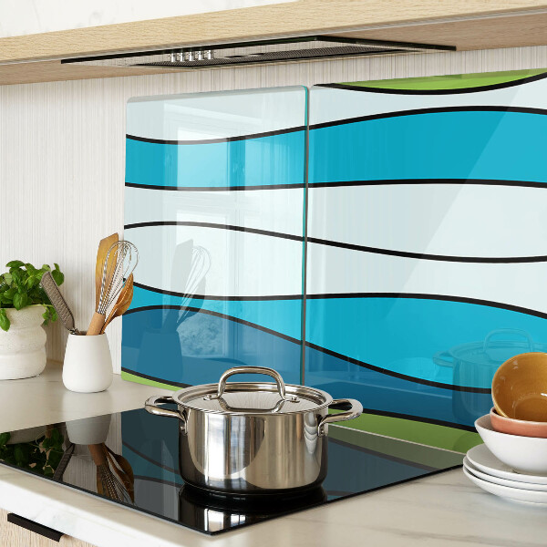 Tabla para cortar Ondas en tonos azules y verdes.