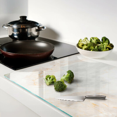 Deska kuchenna szklana Marmurowy wzór z złotymi żyłkami