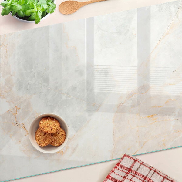 Tabla de cortar de cristal Patrón de mármol con vetas doradas