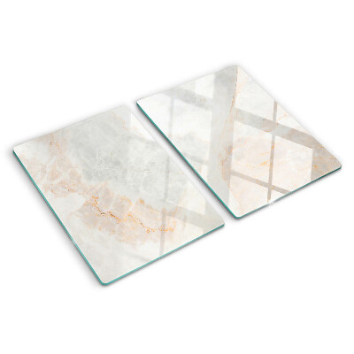 Tabla de cortar de cristal Patrón de mármol con vetas doradas