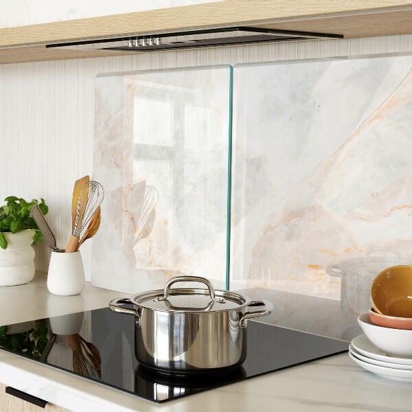 Tabla de cortar de cristal Patrón de mármol con vetas doradas