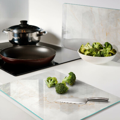 Tabla de cortar de cristal Patrón de mármol con vetas doradas