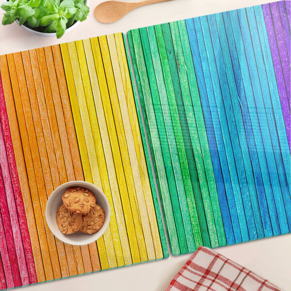 Tabla para cortar Rayas de colores del arco iris