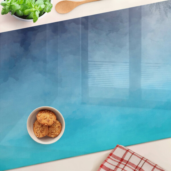 Tabla de cortar de cristal Niebla transparente en tonos azules
