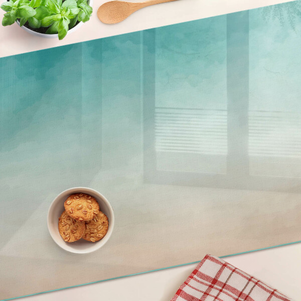 Tabla de cortar degradado azul y naranja