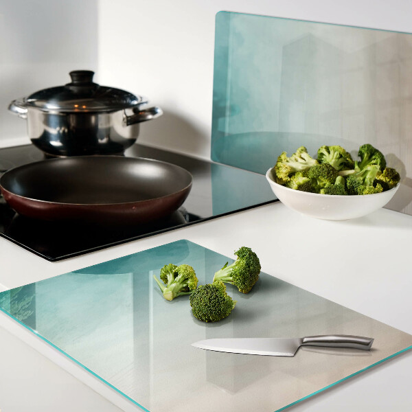 Tabla de cortar degradado azul y naranja