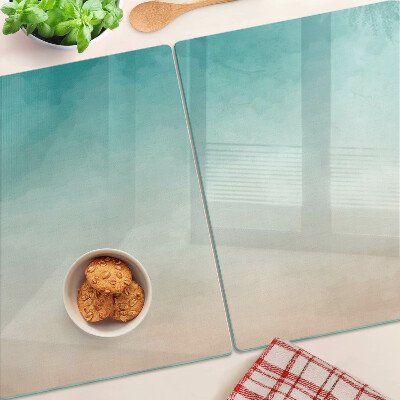 Tabla de cortar degradado azul y naranja