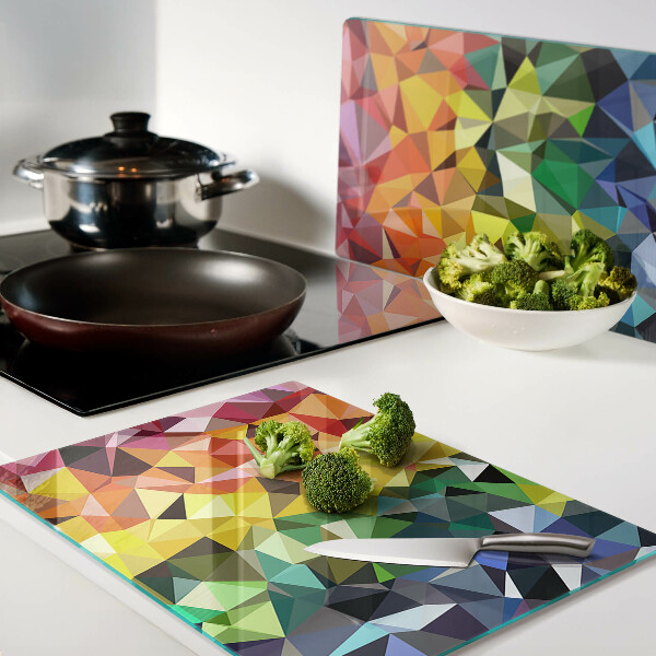 Tabla de cocina Mosaico colorido de triángulos