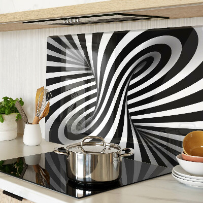 Tabla para cortar Patrón de espiral en blanco y negro