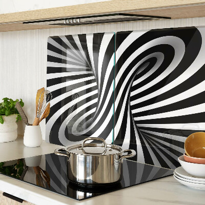 Tabla para cortar Patrón de espiral en blanco y negro