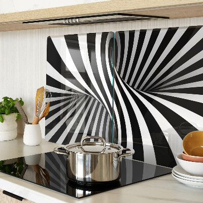 Szklana deska do krojenia Wzór spiralny w czerni i bieli