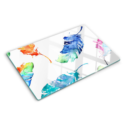 Tabla de cortar Plumas en acuarela