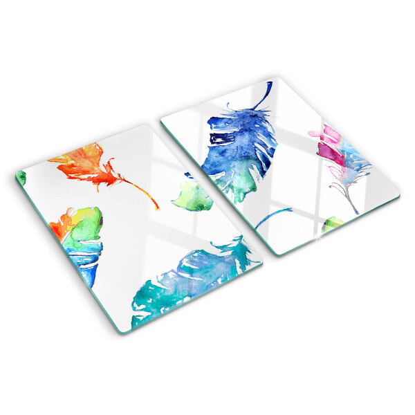 Tabla de cortar Plumas en acuarela