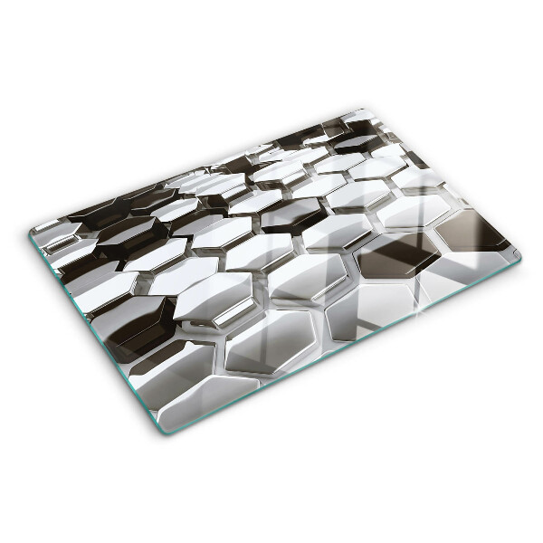 Tabla de cocina Estructuras hexagonales en tonos de gris