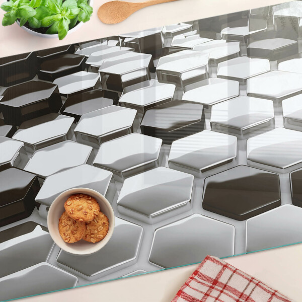 Tabla de cocina Estructuras hexagonales en tonos de gris