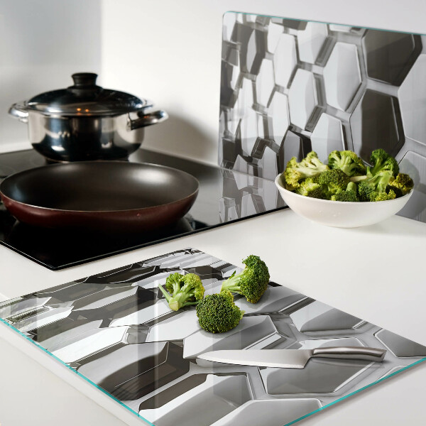 Tabla de cocina Estructuras hexagonales en tonos de gris