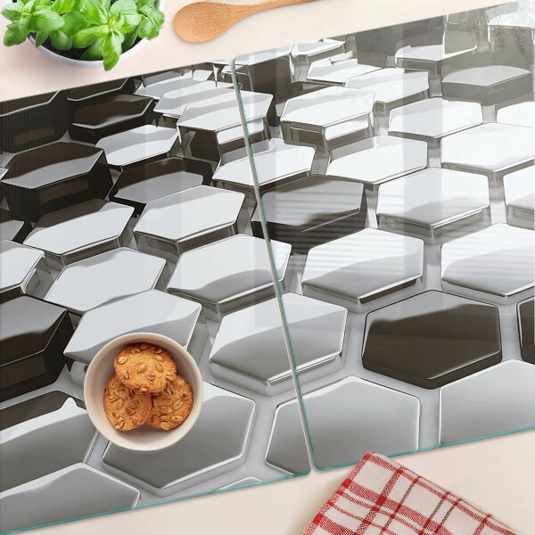 Tabla de cocina Estructuras hexagonales en tonos de gris