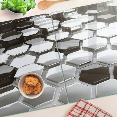 Tabla de cocina Estructuras hexagonales en tonos de gris