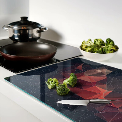 Deska kuchenna szklana Abstrakcyjna geometria w odcieniach czerwieni