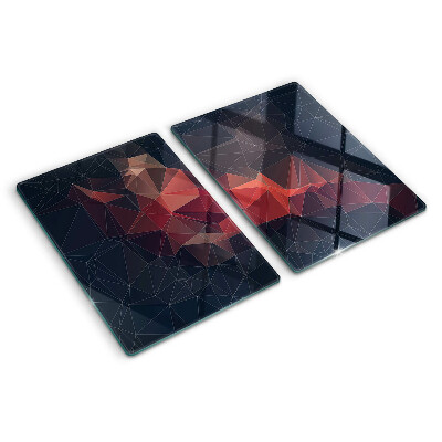 Deska kuchenna szklana Abstrakcyjna geometria w odcieniach czerwieni