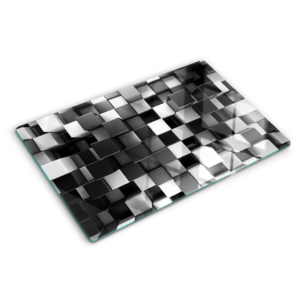 Szklana deska do krojenia Motyw szachownicy w odcieniach czerni i bieli