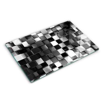 Tabla de cocina Motivo de tablero de ajedrez en tonos blanco y negro