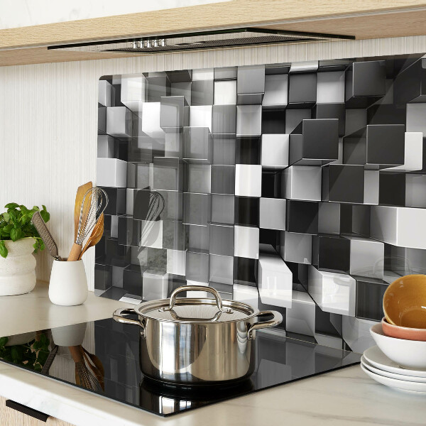 Tabla de cocina Motivo de tablero de ajedrez en tonos blanco y negro