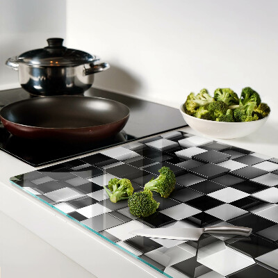 Tabla de cocina Motivo de tablero de ajedrez en tonos blanco y negro