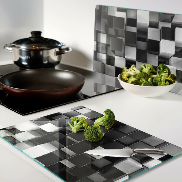 Szklana deska do krojenia Motyw szachownicy w odcieniach czerni i bieli